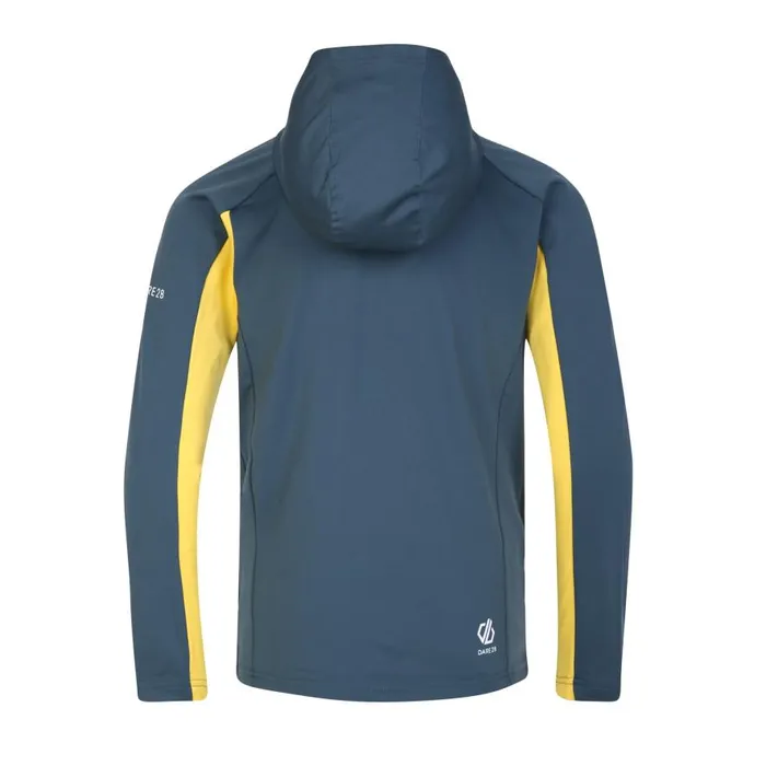 Dare 2b Thriving Hooded Core Stretch Midlayer Orion Grey Electric Yellow Kids Fleece