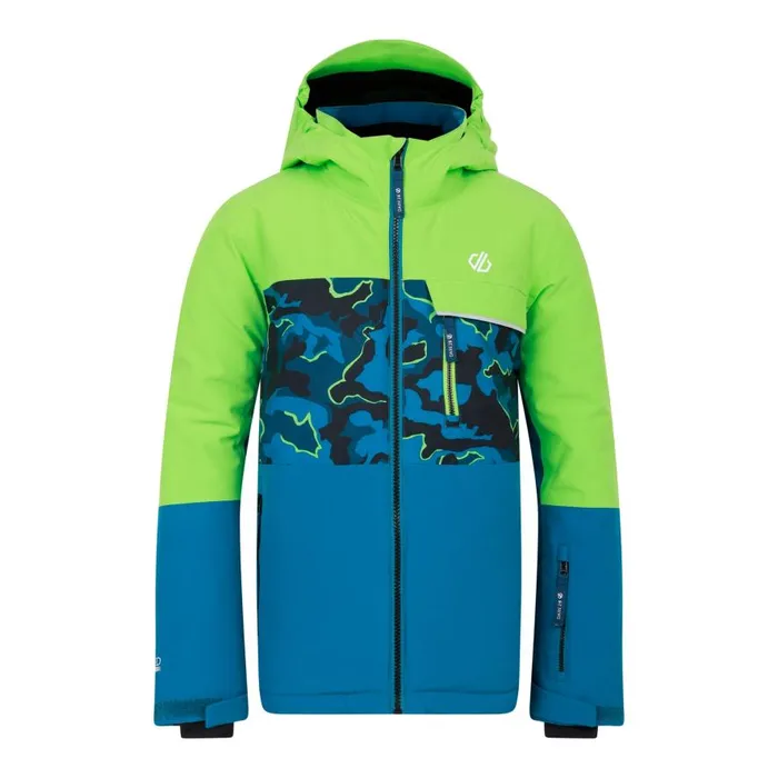 Dare 2b Traverse II Ski Jacket Green Blue Camo Print Kids Ski Jackets