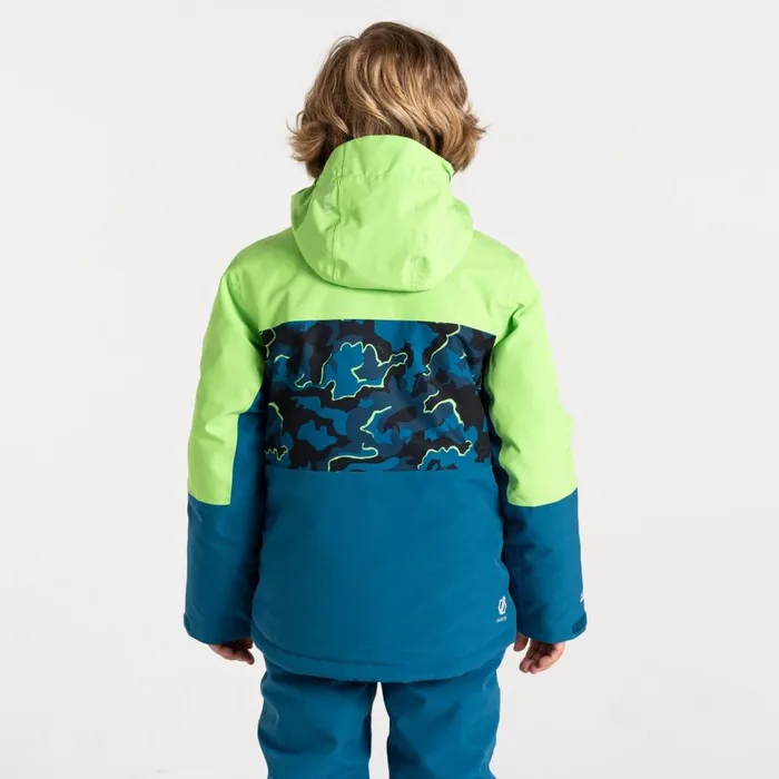Dare 2b Traverse II Ski Jacket Green Blue Camo Print Kids Ski Jackets