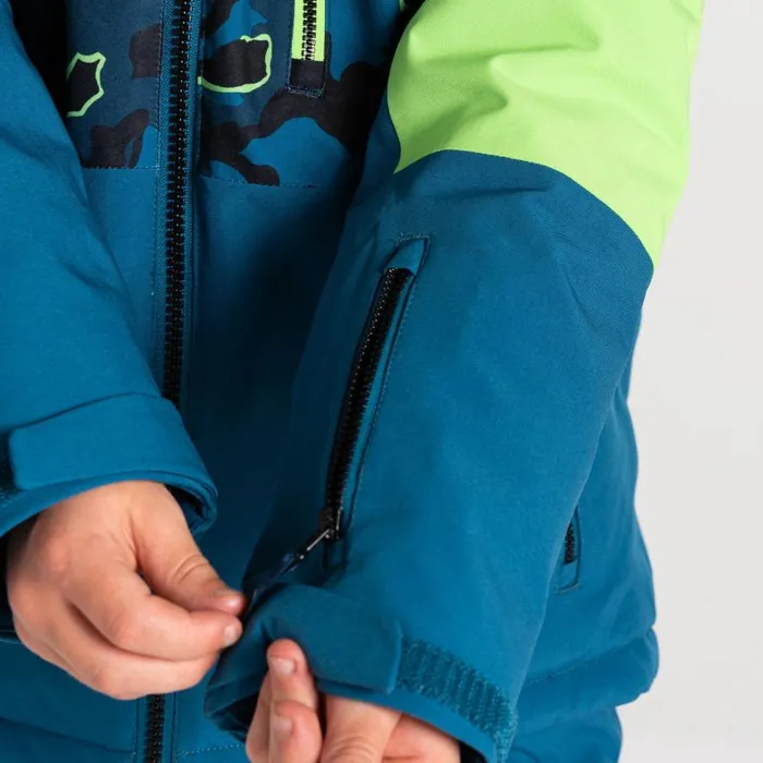 Dare 2b Traverse II Ski Jacket Green Blue Camo Print Kids Ski Jackets