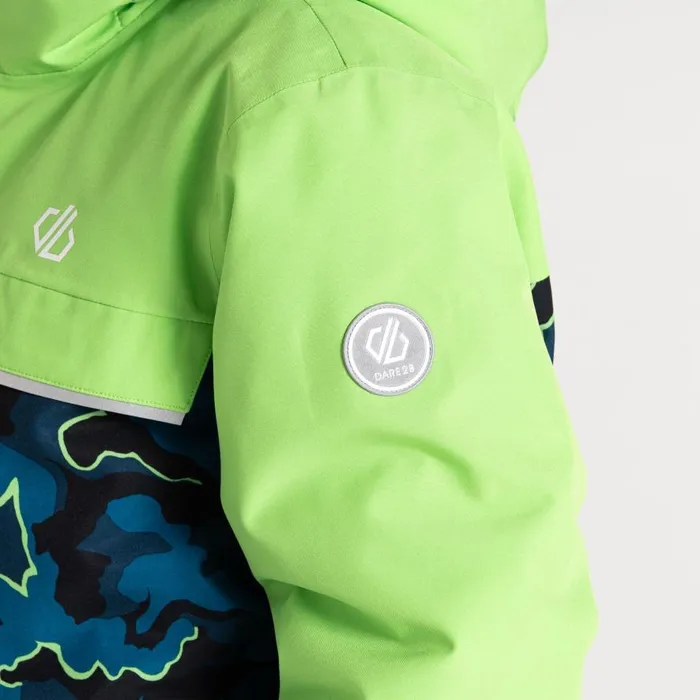 Dare 2b Traverse II Ski Jacket Green Blue Camo Print Kids Ski Jackets