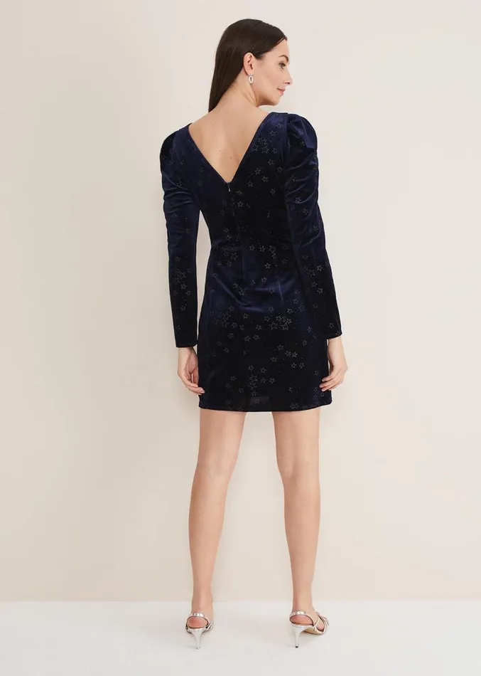 Daria Velvet Star Dress Midnightpewter Women Phase Eight Dresses