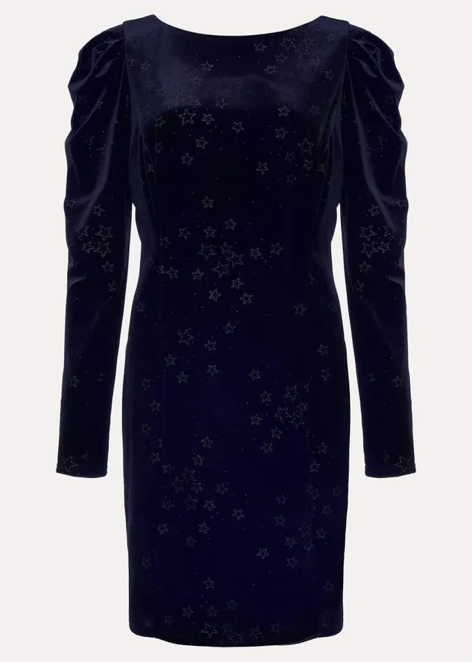 Daria Velvet Star Dress Midnightpewter Women Phase Eight Dresses