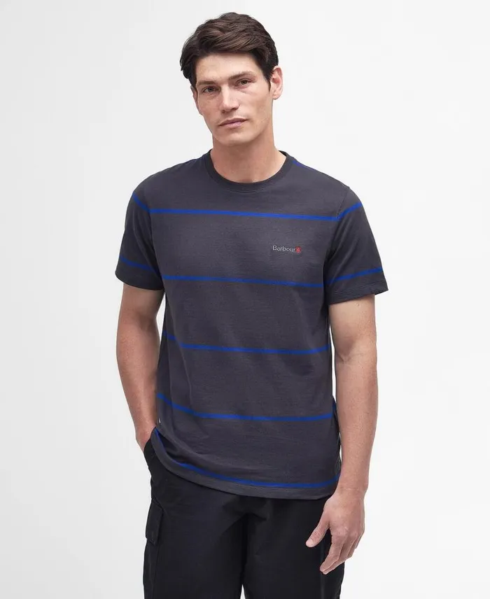 Dart Striped TShirt Carbon Black Men Barbour TShirts