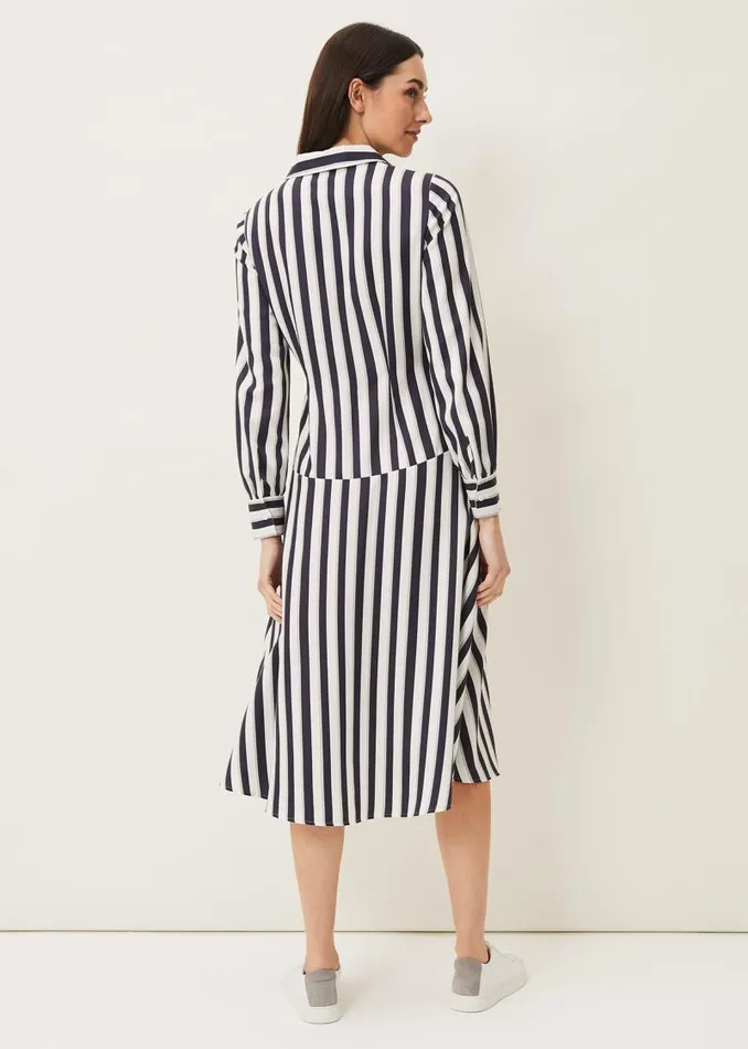 Dasha Stripe Dress Navyivory Women Phase Eight Dresses