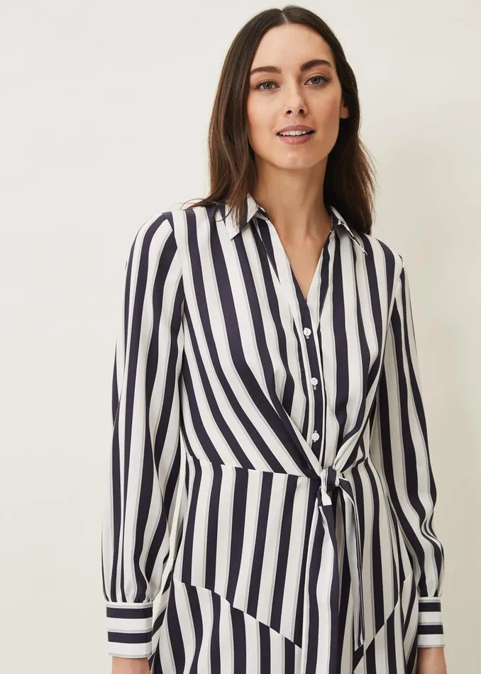 Dasha Stripe Dress Navyivory Women Phase Eight Dresses