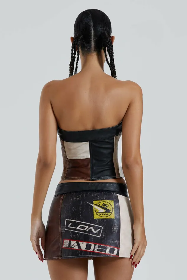 Daytona Vegan Leather Mini Skirt Multi Women Jaded London Skirts Daytona Vegan Leather Mini Skirt Multi Women Jaded London Skirts