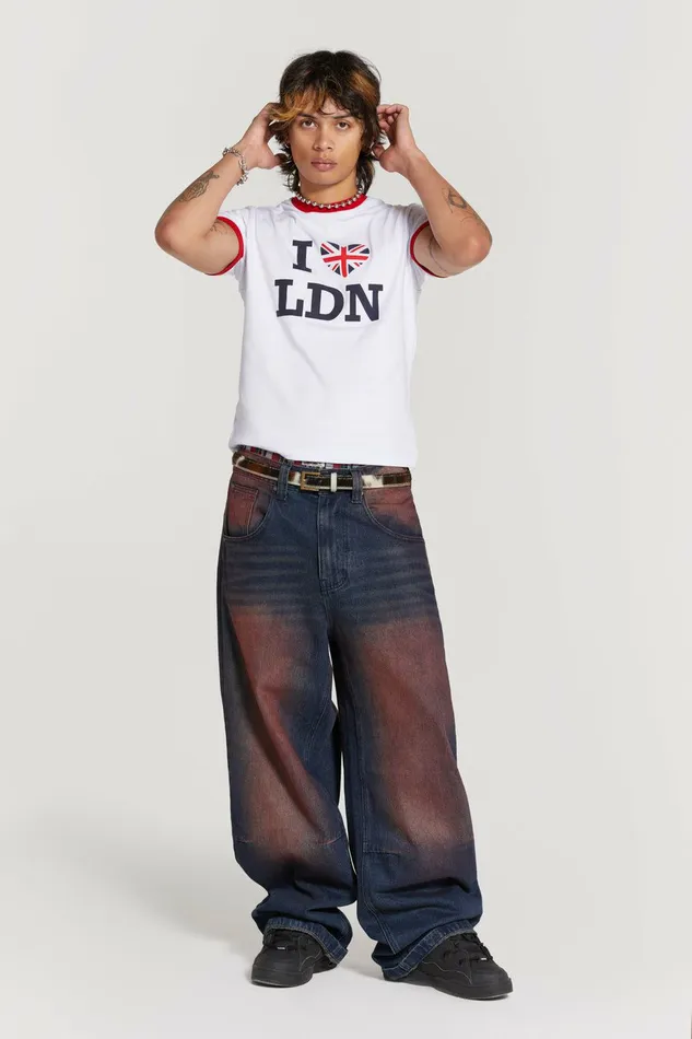 Deep Red Colossus Jeans Red WomenMen Jaded London Colossus Jeans