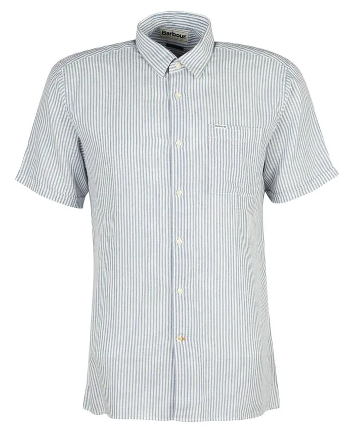 Deerpark Tailored ShortSleeved Shirt Olive Men Barbour Shirts