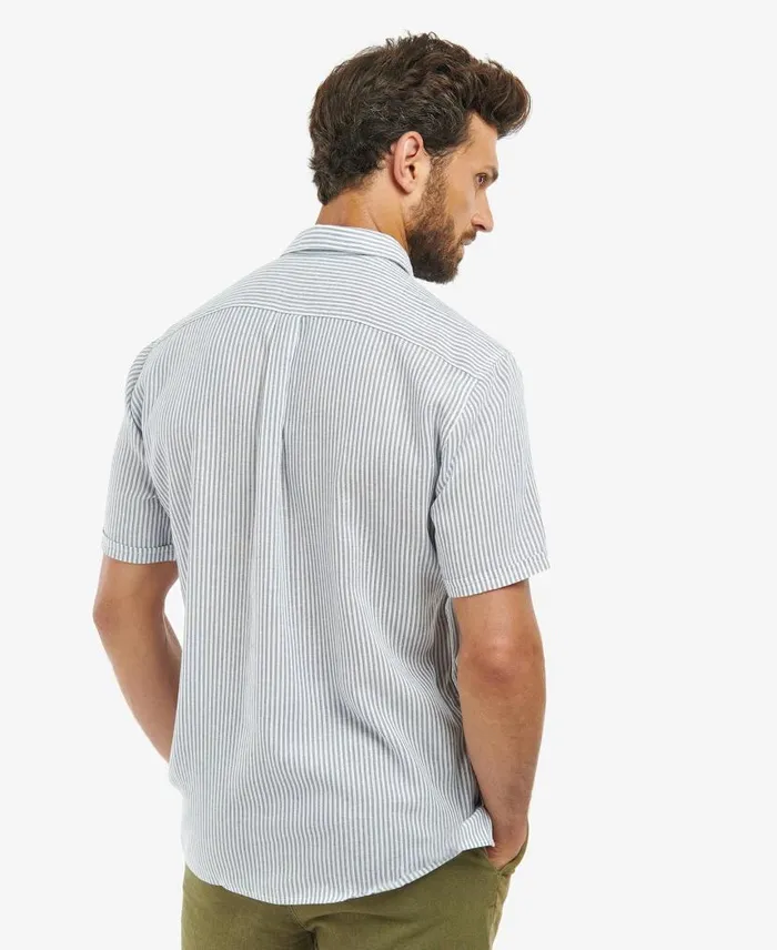 Deerpark Tailored ShortSleeved Shirt Olive Men Barbour Shirts