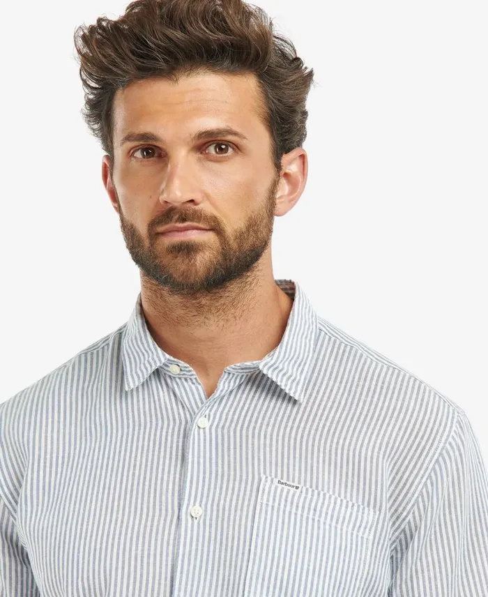 Deerpark Tailored ShortSleeved Shirt Olive Men Barbour Shirts