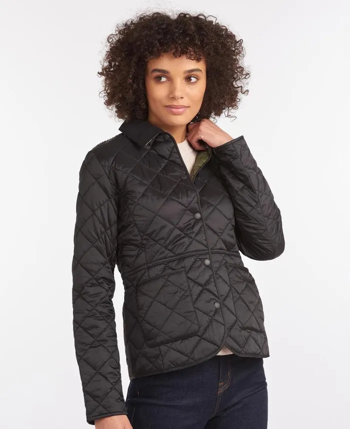 Deveron Quilted Jacket Blackolive Women Barbour Quilted Jackets