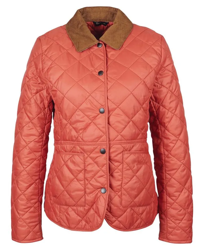 Deveron Quilted Jacket Navypale Pink Women Barbour Quilted Jackets