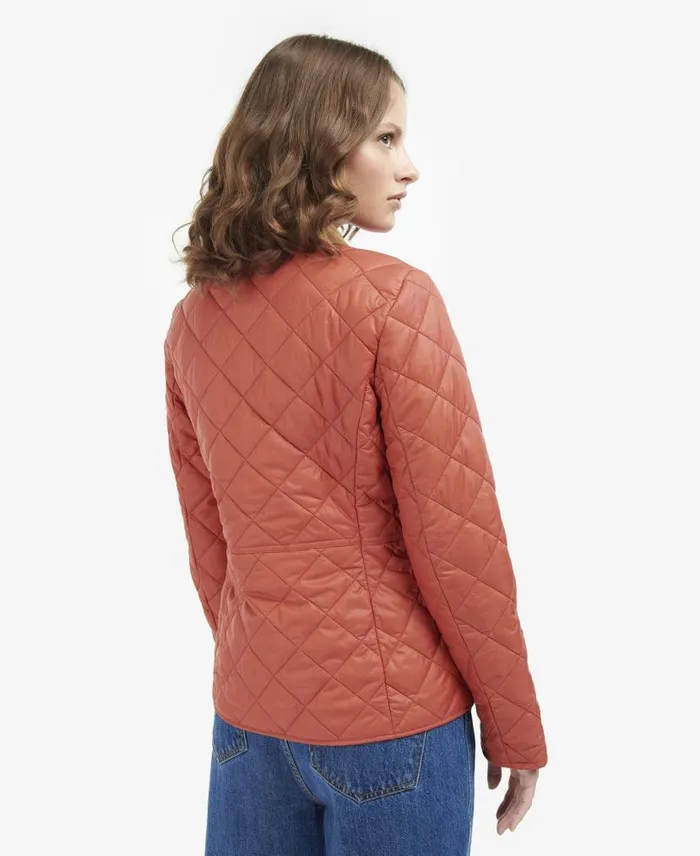 Deveron Quilted Jacket Navypale Pink Women Barbour Quilted Jackets