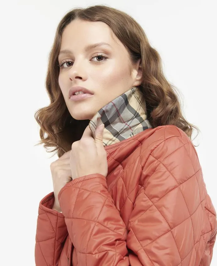 Deveron Quilted Jacket Navypale Pink Women Barbour Quilted Jackets