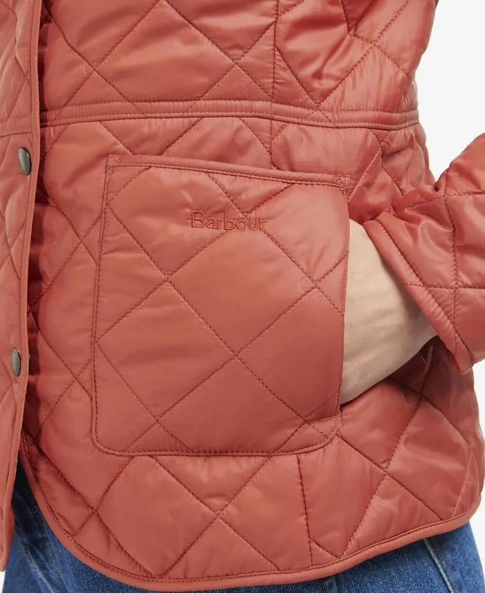 Deveron Quilted Jacket Navypale Pink Women Barbour Quilted Jackets