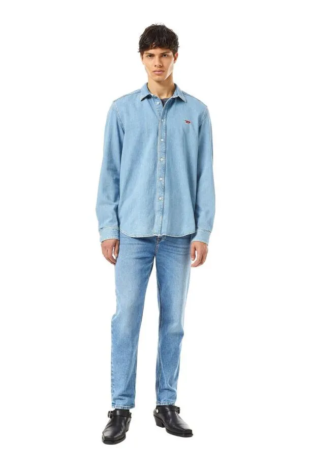Diesel Dsimply Basic Shirt Light Blue Men Shirts