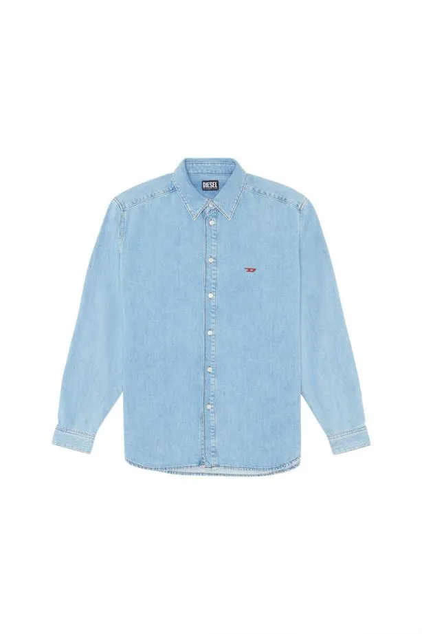 Diesel Dsimply Basic Shirt Light Blue Men Shirts