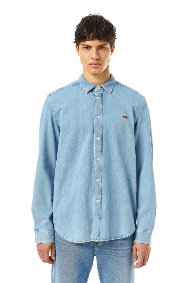 Diesel Dsimply Basic Shirt Light Blue Men Shirts