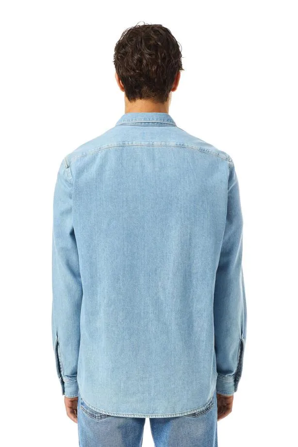 Diesel Dsimply Basic Shirt Light Blue Men Shirts
