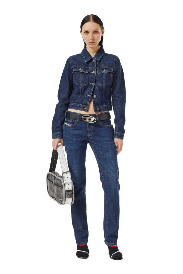 Diesel Deslimmy Trucker Jacket Dark Blue Women Jackets