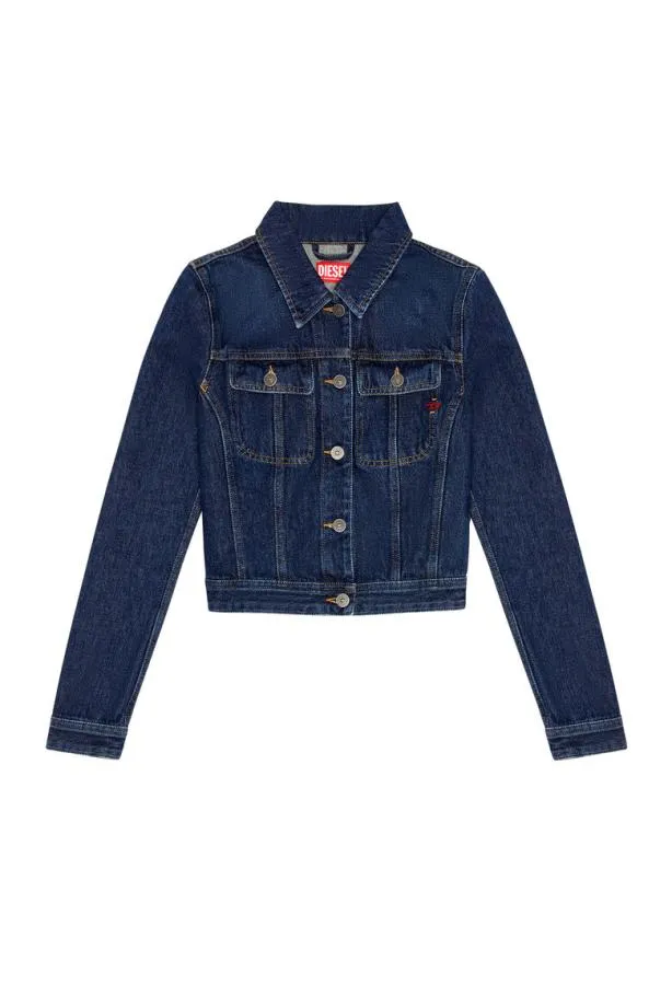 Diesel Deslimmy Trucker Jacket Dark Blue Women Jackets