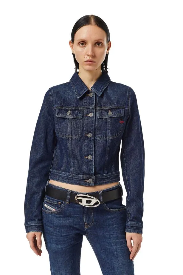 Diesel Deslimmy Trucker Jacket Dark Blue Women Jackets