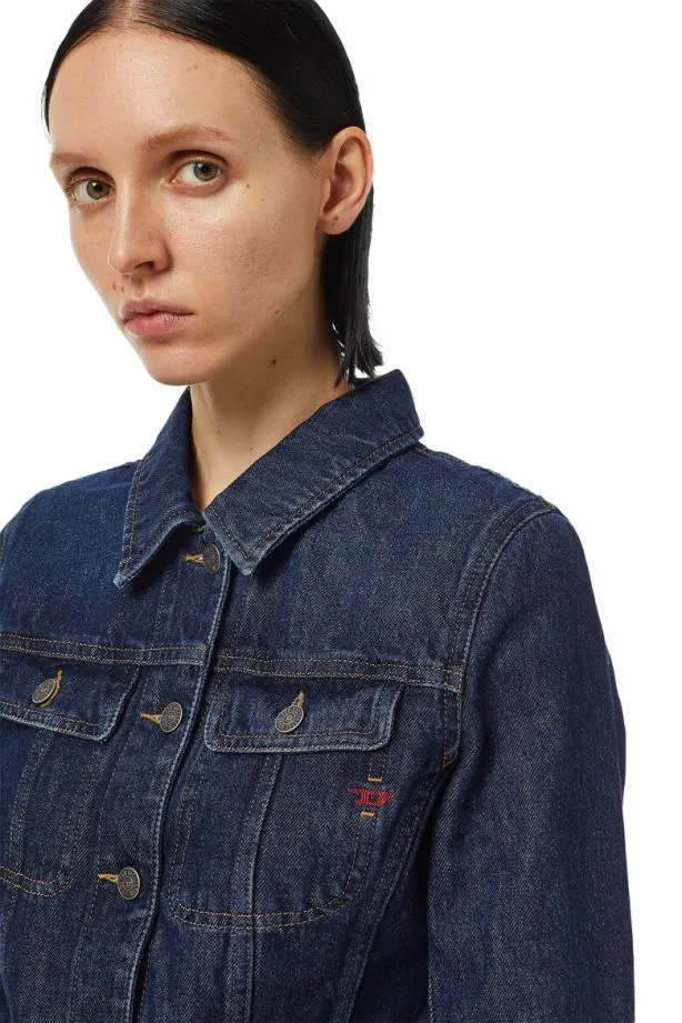 Diesel Deslimmy Trucker Jacket Dark Blue Women Jackets
