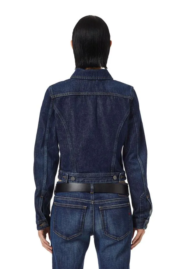 Diesel Deslimmy Trucker Jacket Dark Blue Women Jackets