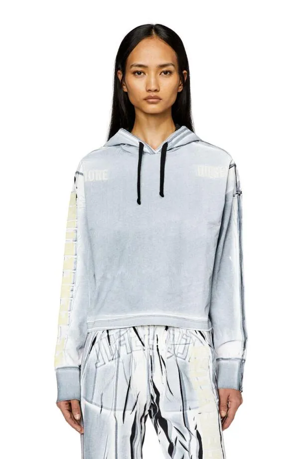 Diesel Fcarlye Light Blue Women Sweatshirts and Hoodies