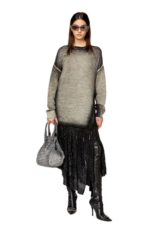Diesel Mkimolos Greyblack Women Dresses