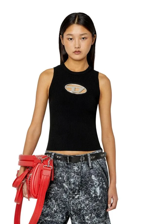 Diesel Monervatop Blacksilver Women Knitwear