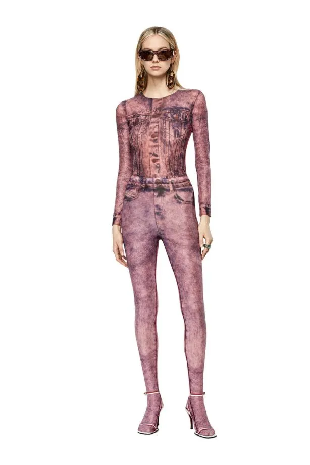 Diesel Pkolld1 Lilac Women Pants and Shorts
