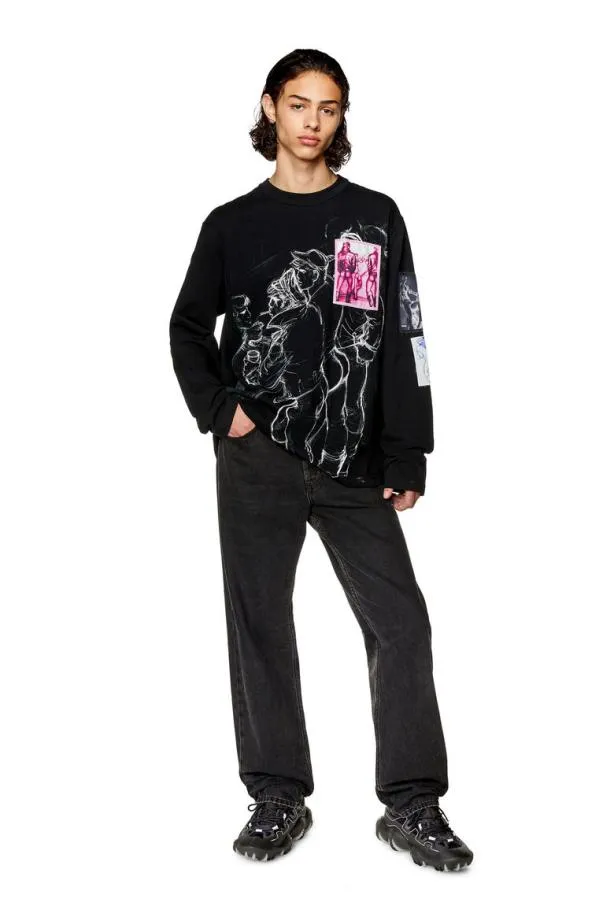 Diesel Prtcranels Black MenWomen TShirts and Polos