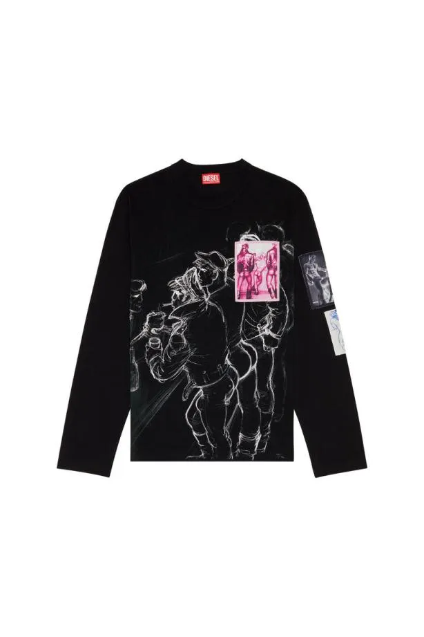 Diesel Prtcranels Black MenWomen TShirts and Polos