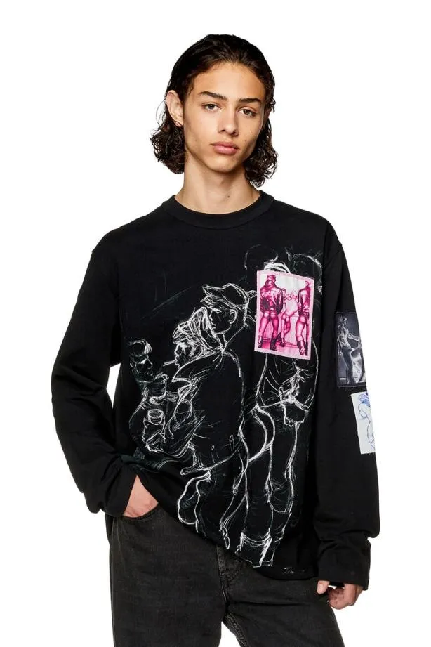 Diesel Prtcranels Black MenWomen TShirts and Polos