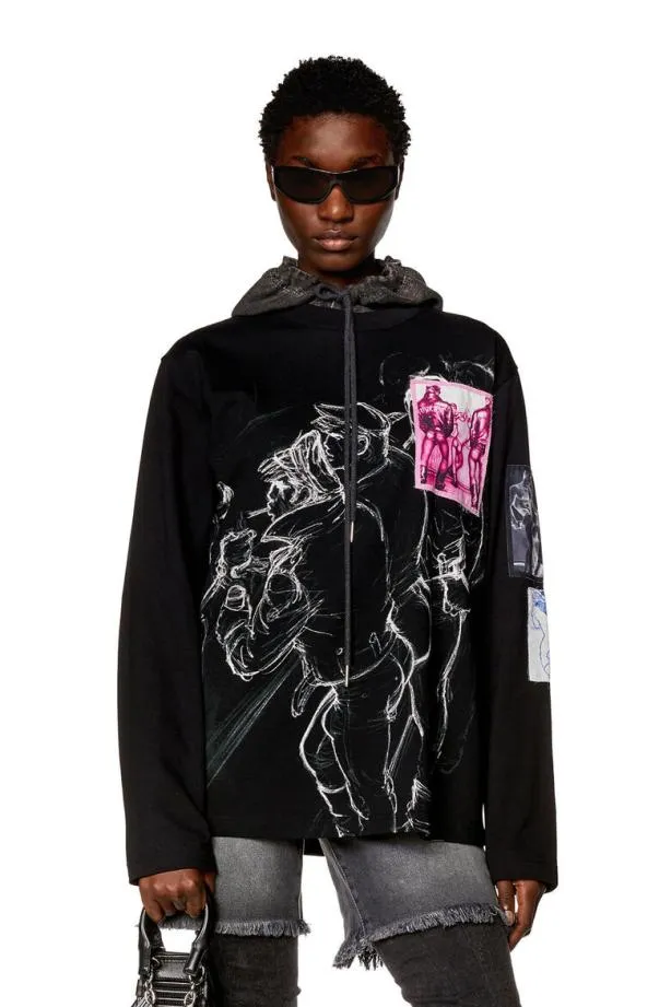 Diesel Prtcranels Black MenWomen TShirts and Polos