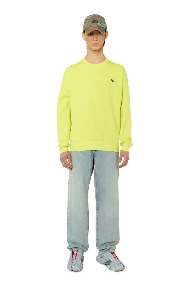 Diesel Srobdovalpj Yellow Fluo Men Sweatshirts and Hoodies