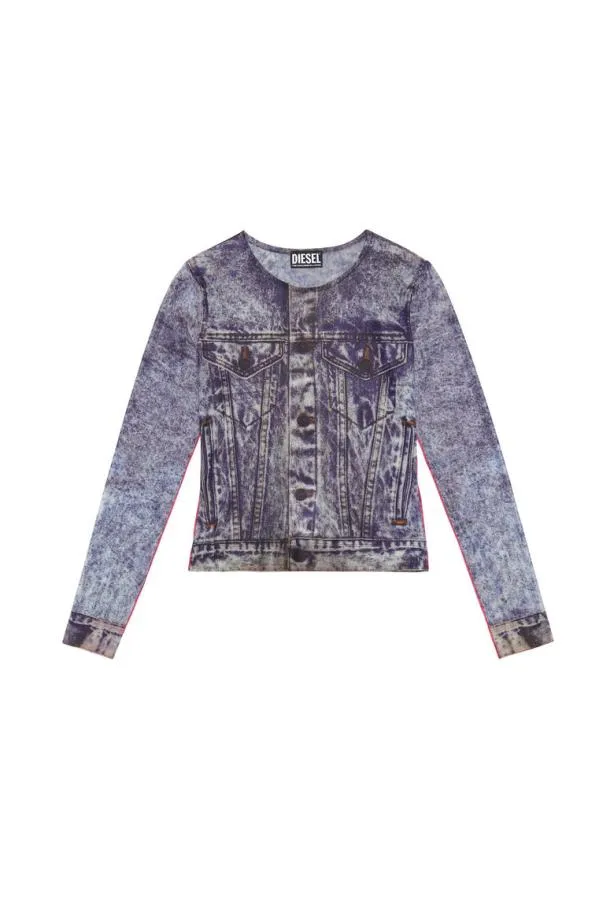 Diesel Tclau Blue Women TShirts and Tops