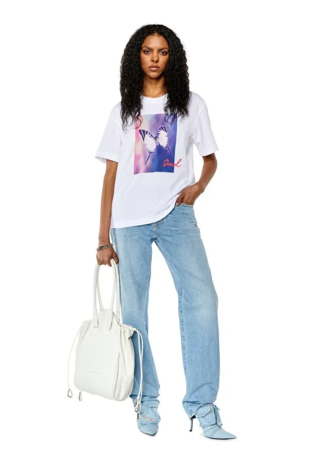 Diesel Tdannyl1 White Women TShirts and Tops