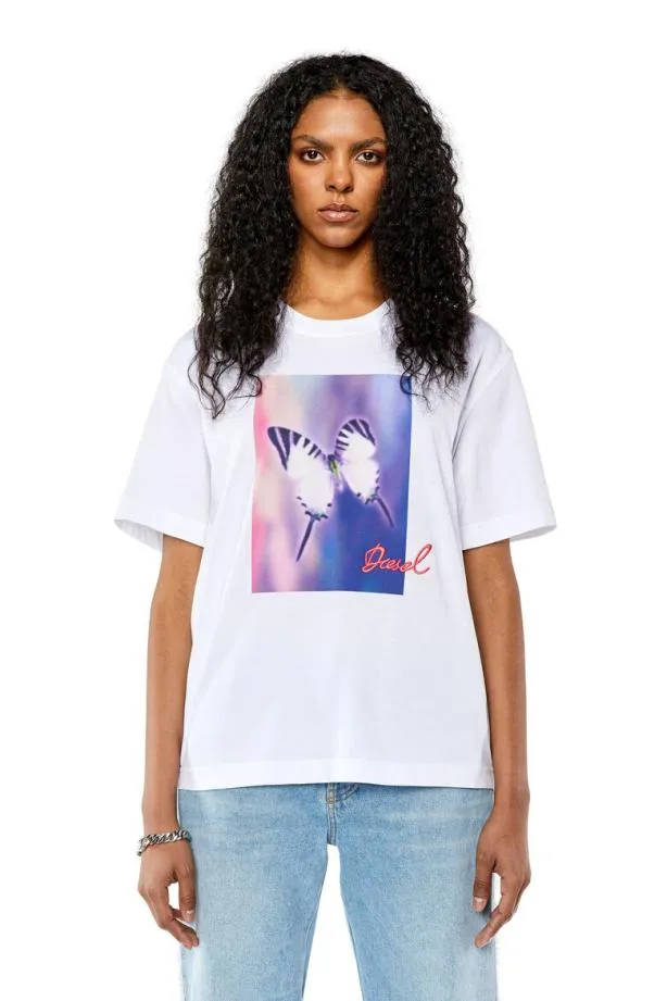 Diesel Tdannyl1 White Women TShirts and Tops