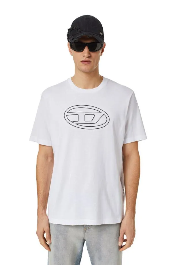 Diesel Tjustbigoval White Men TShirts and Polos