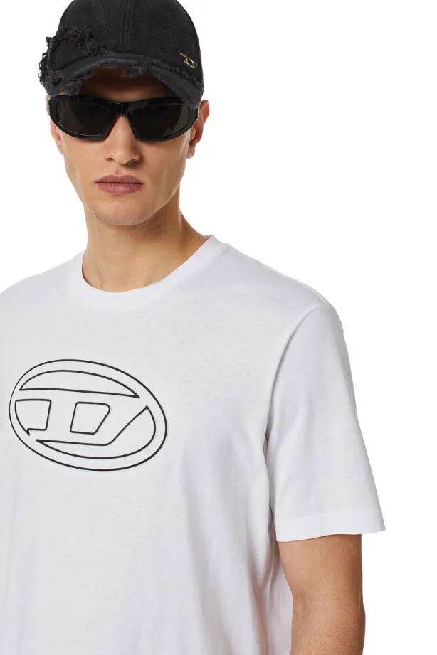 Diesel Tjustbigoval White Men TShirts and Polos