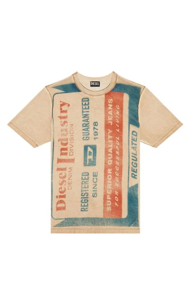 Diesel Tjustg13 Beigered Men TShirts and Polos