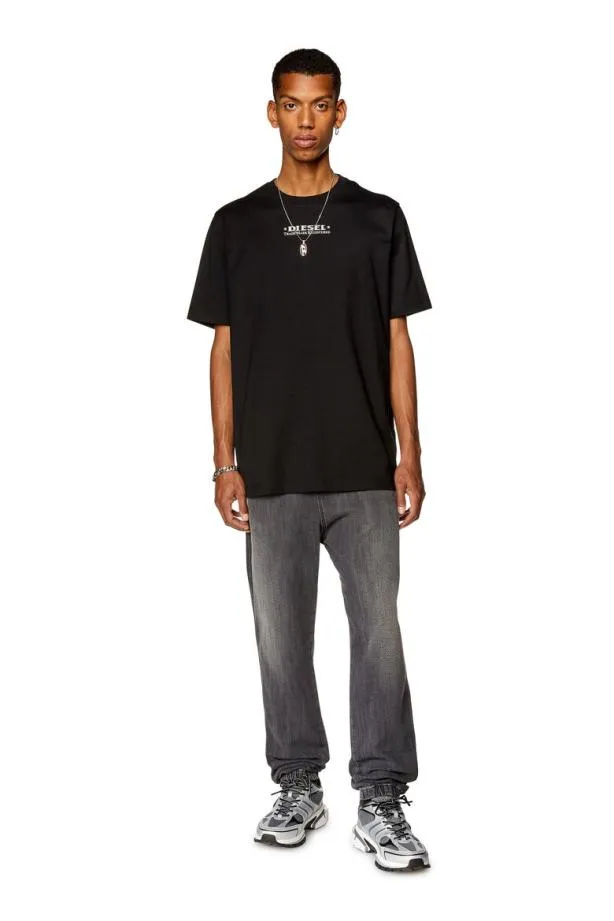 Diesel Tjustl4 Black Men TShirts and Polos
