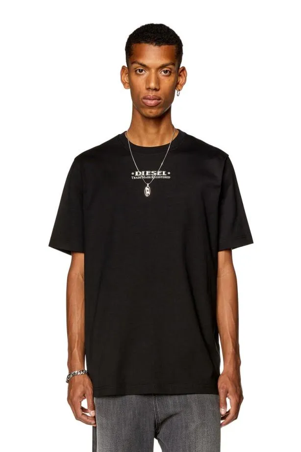 Diesel Tjustl4 Black Men TShirts and Polos