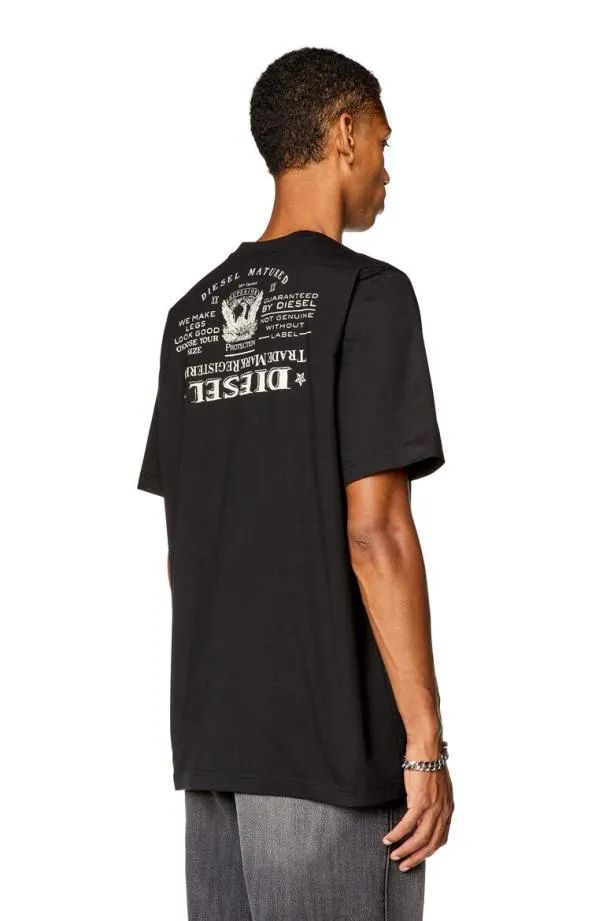 Diesel Tjustl4 Black Men TShirts and Polos