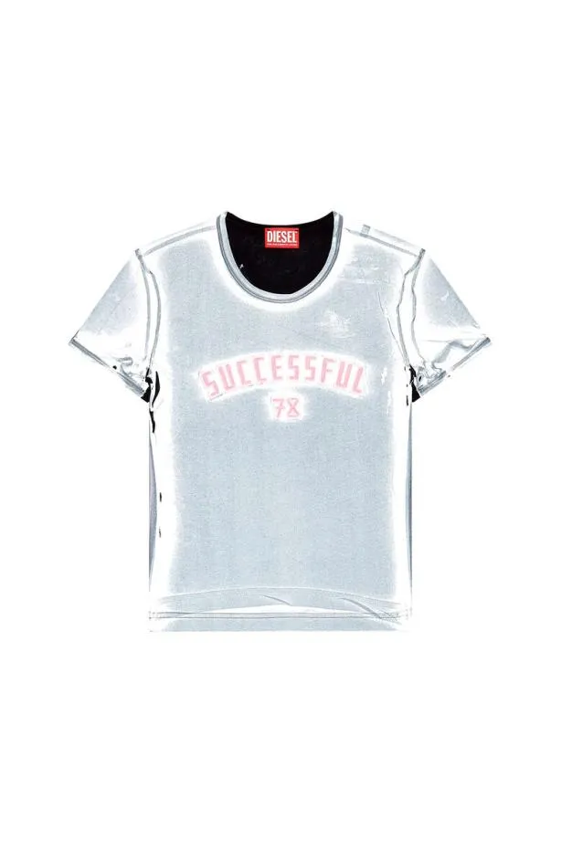 Diesel Tuncutielongm2 Light Blue Women TShirts and Tops