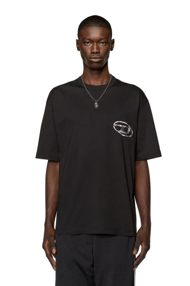 Diesel Twashl6 Black Men TShirts and Polos