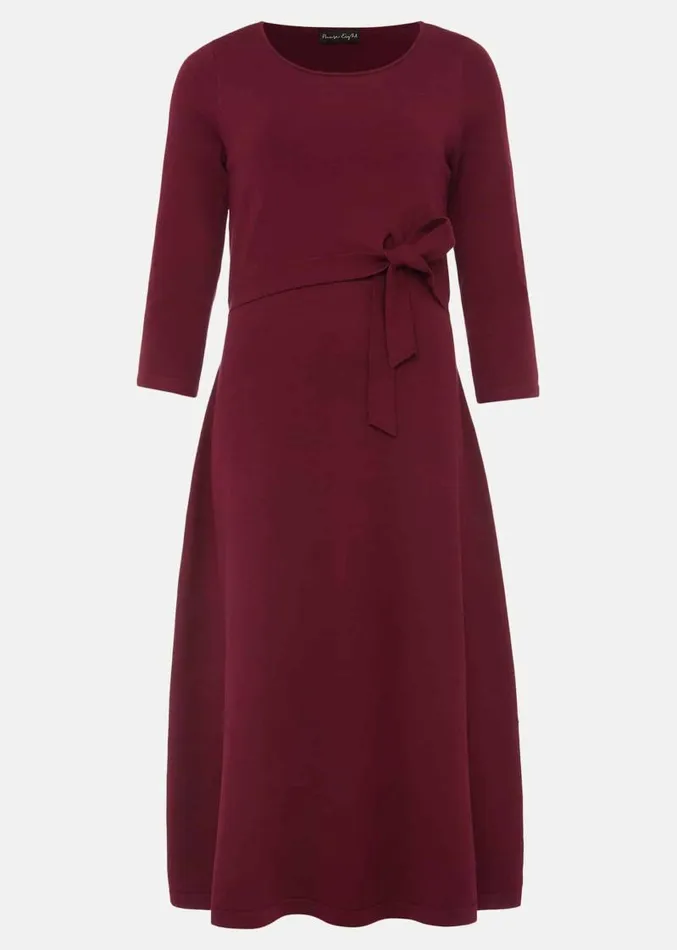 Dionne Tie Waist Dress Wine Women Phase Eight Dresses